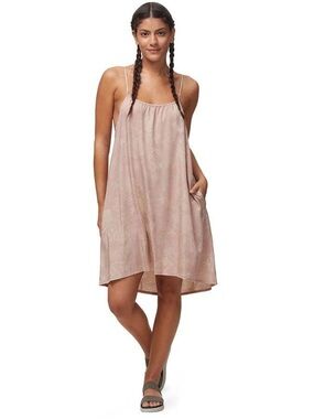 Patagonia June Lake Swing Dress Pink Print Pockets Sz S